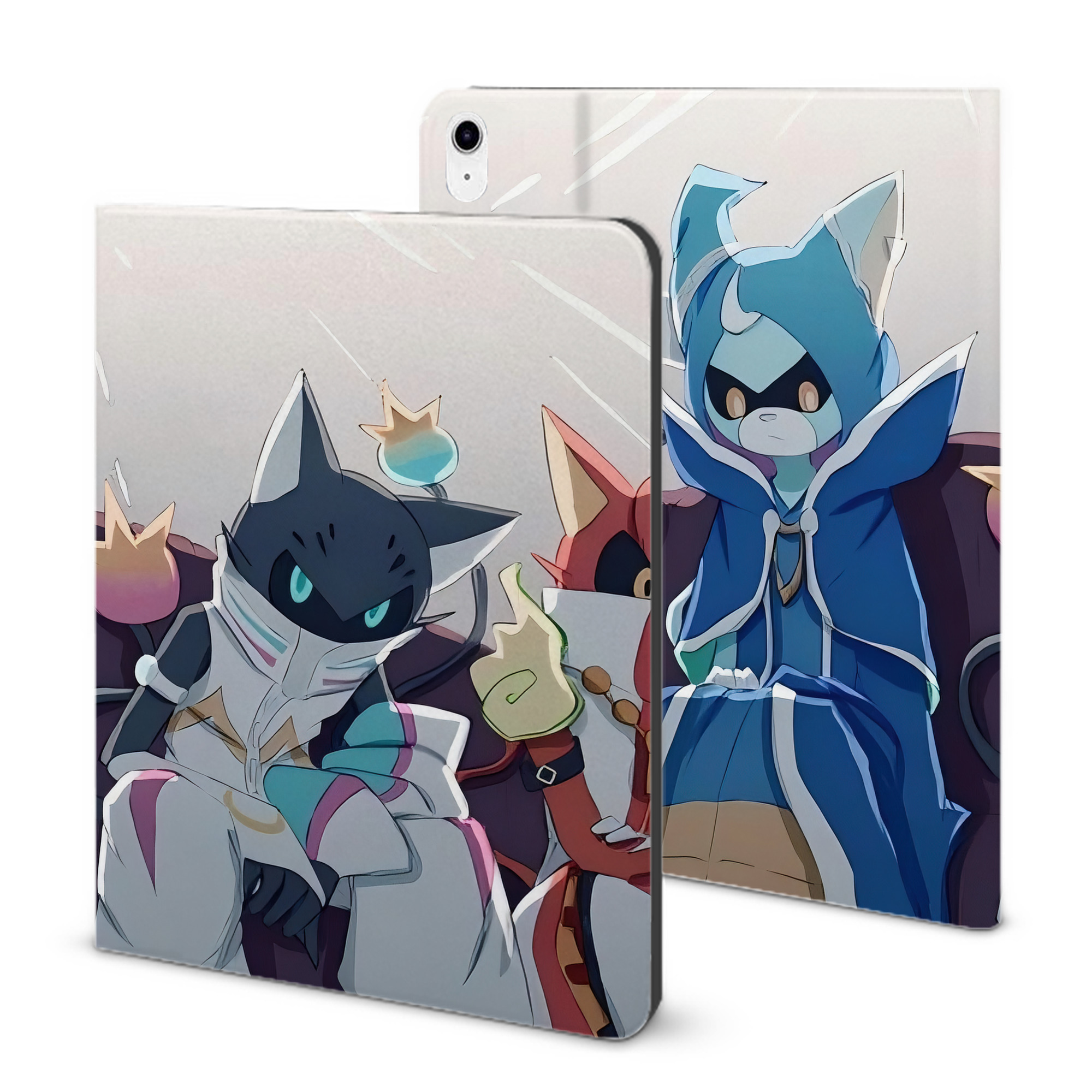 （画像用） 妖怪ウォッチ Yo-kai Watch IPad ケース ブック型 PUレザー TPU 耐衝撃 軽量 薄型 ペン収納なし 全面保護 IPad 各モデル対応